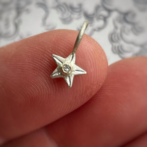 Silver Star charm Sterling silver with gold setting gold pendant/charm