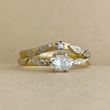 Load image into Gallery viewer, Wildwood Bloom – Handcrafted Two-Tone Engagement Ring
