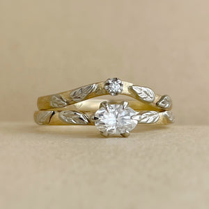 Wildwood Bloom – Handcrafted Two-Tone Engagement Ring