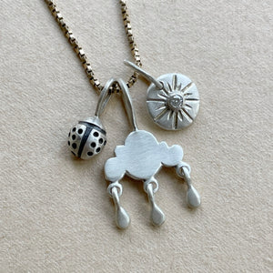 OOAK Lady bug #2 sterling silver pendant/charm