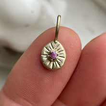 Load image into Gallery viewer, OOAK pink sapphire 10kt solid yellow gold pendant/charm
