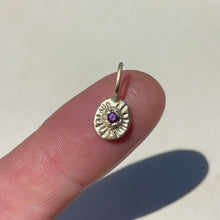 Load image into Gallery viewer, OOAK amethyst solid 10kt yellow gold pendant/charm
