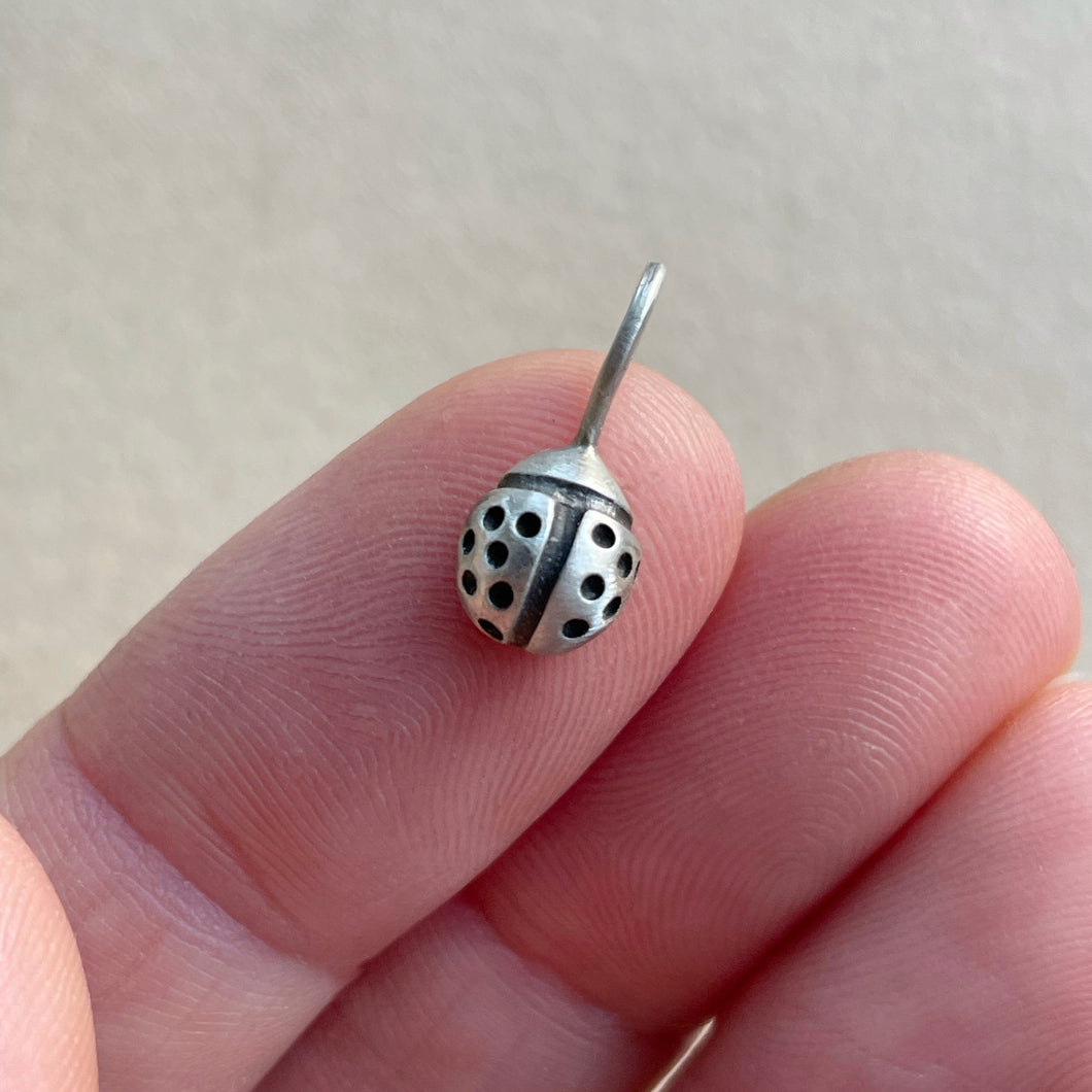 OOAK Lady bug #2 sterling silver pendant/charm