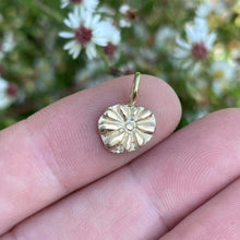 Load image into Gallery viewer, September - OOAK yellow gold flower pendant
