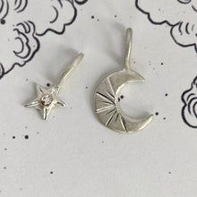 Load image into Gallery viewer, Silver Star charm Sterling silver with gold setting gold pendant/charm
