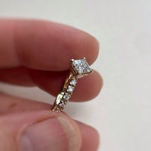 Load image into Gallery viewer, Princess cut engagement ring. 14kt yellow gold, 10kt yellow gold
