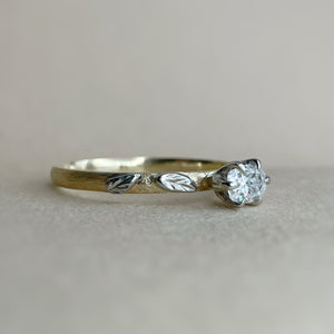 Wildwood Bloom – Handcrafted Two-Tone Engagement Ring