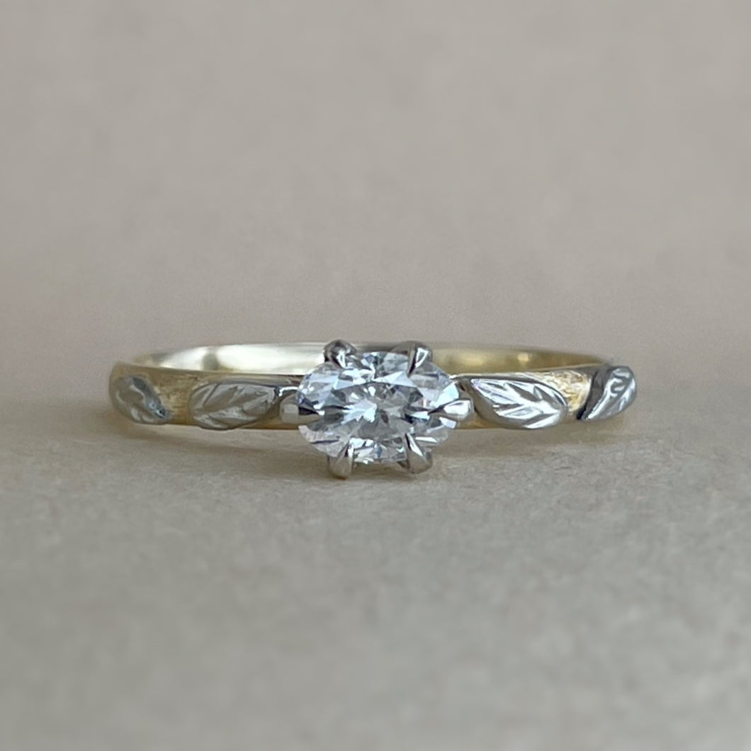 Wildwood Bloom – Handcrafted Two-Tone Engagement Ring