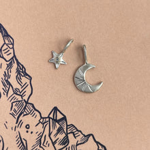 Load image into Gallery viewer, Silver Star charm Sterling silver with gold setting gold pendant/charm
