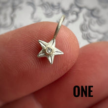 Load image into Gallery viewer, Silver Star charm Sterling silver with gold setting gold pendant/charm
