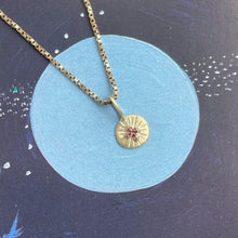 Load image into Gallery viewer, OOAK square Umba sapphire 10kt solid yellow gold pendant/charm
