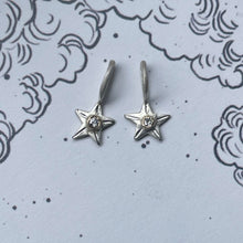 Load image into Gallery viewer, Silver Star charm Sterling silver with gold setting gold pendant/charm

