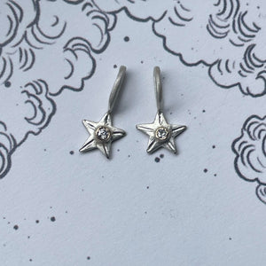 Silver Star charm Sterling silver with gold setting gold pendant/charm