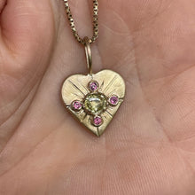 Load image into Gallery viewer, Custom Yellow Sapphire &amp; Rhodolite Garnet Heart Pendant – Final Balance
