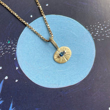 Load image into Gallery viewer, OOAK marquise blue sapphire 10kt solid yellow gold pendant/charm
