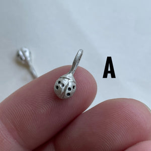 OOAK - Sterling silver ladybug charms