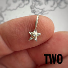 Load image into Gallery viewer, Silver Star charm Sterling silver with gold setting gold pendant/charm
