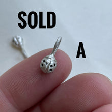 Load image into Gallery viewer, OOAK - Sterling silver ladybug charms
