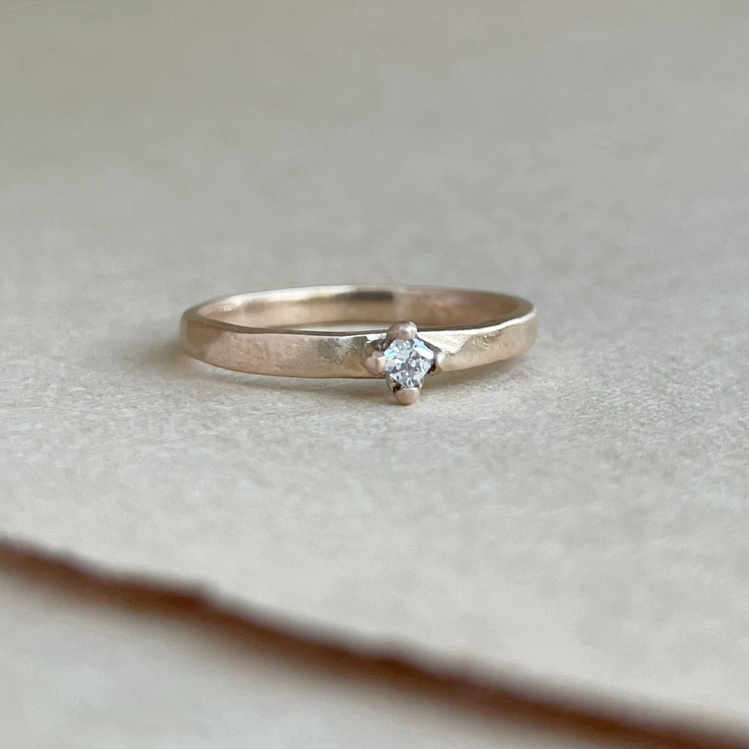 Made to order - Square Stone Stacking Ring, Minimal, Organic, Ethically Made