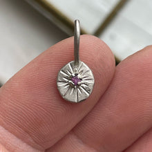 Load image into Gallery viewer, OOAK pink sapphire 10kt solid white gold pendant/charm
