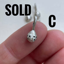 Load image into Gallery viewer, OOAK - Sterling silver ladybug charms
