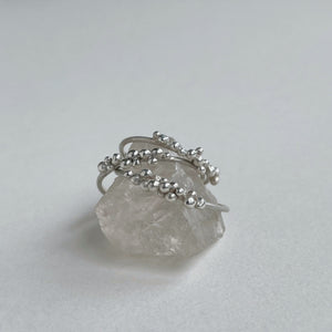 OOAK - Sterling silver granulated stacking rings