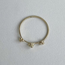 Load image into Gallery viewer, side view of the sweet granulation stacking band in scs recycled yellow gold hand crafted
