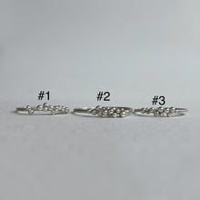 Load image into Gallery viewer, three sterling silver rings layed out and individually numbered to make it easy to choose
