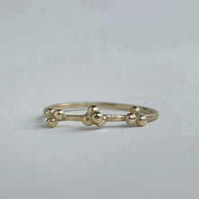 Load image into Gallery viewer, scs recycled yellow gold stacking band with granulation details handcrafted front view on white background
