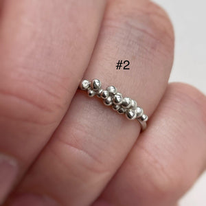 OOAK - Sterling silver granulated stacking rings