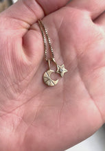 Load and play video in Gallery viewer, Three - Star charm 10kt solid yellow gold pendant/charm
