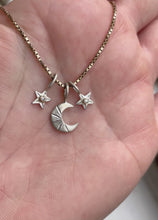 Load and play video in Gallery viewer, Silver Star charm Sterling silver with gold setting gold pendant/charm
