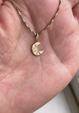 Load and play video in Gallery viewer, Gold moon - Charm 10kt solid yellow gold pendant/charm
