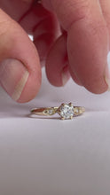 Load and play video in Gallery viewer, Vintage inspired solitaire engagement ring. 14kt yellow gold, 10kt yellow gold
