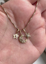 Load and play video in Gallery viewer, Three - Star charm 10kt solid yellow gold pendant/charm
