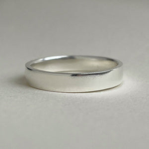Thick 925 Sterling Silver Wedding Band with Semi-Polished Texture