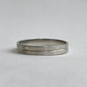 Geometric Male Engagement - 4mm - white gold