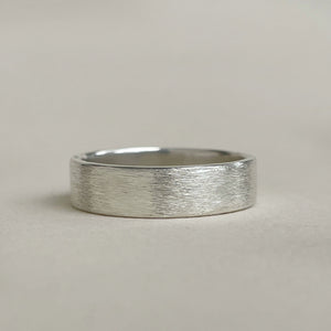 925 - Rustic Wedding Band Set - 4mm and 6mm -  Silver