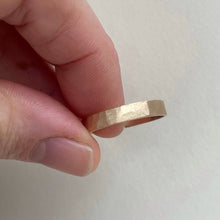 Load image into Gallery viewer, Hammered Brush Finished 4mm Yellow Gold Wedding Band
