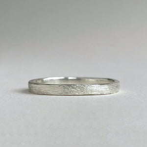 Thin Sterling Silver Wedding Band with Minimal Rustic Texture