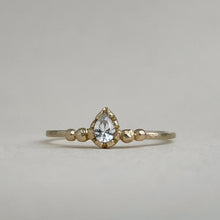 Load image into Gallery viewer, OOAK - Abigail - pear shaped white sapphire - yellow gold

