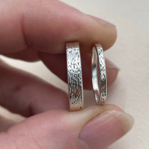 925 - 2mm - Textured thin wedding ring