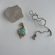 Load image into Gallery viewer, January - OOAK turquoise gold pendant.
