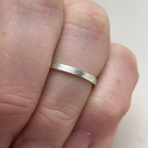 Thin Sterling Silver Wedding Band with Minimal Rustic Texture