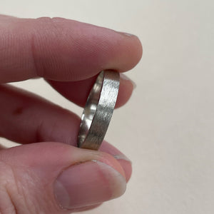White gold - 4mm - Rustic wedding band