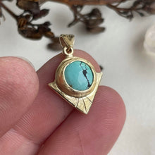 Load image into Gallery viewer, January - OOAK turquoise gold pendant.
